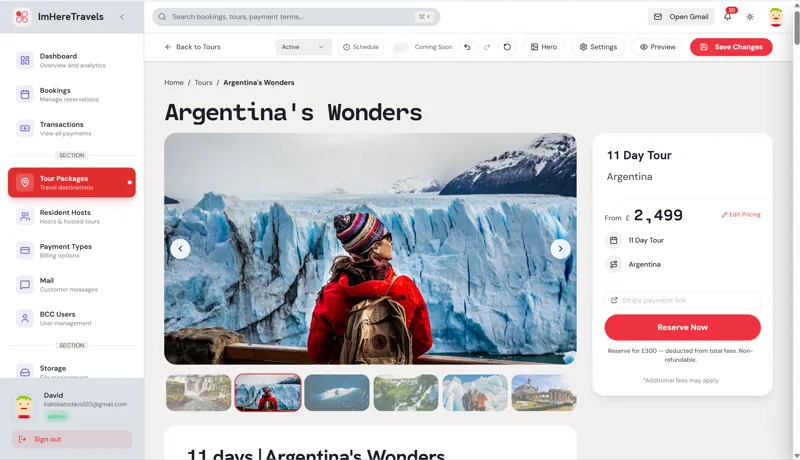 ImHereTravels Platform preview